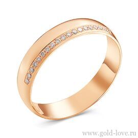 ​Обручальное кольцо с 19 Бриллиантами / Ø–1,00 / 0,088 карат–Кр57 ; Вес : 2,50 гр.; красное золото 585°; арт.: 1-4219