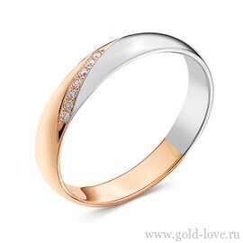 Обручальное кольцо с 7 Бриллиантами / Ø–1,10 / 0,038 карат–Кр57 ; Вес : 2,50 гр.; красное золото 585°; арт.: 1-367