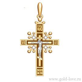 Крест из золота 585° пробы ; Вес : 3,20гр.;  Арт.: 301151К