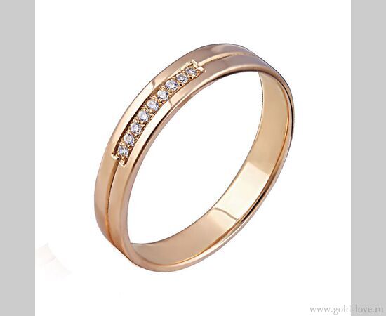 Обручальное кольцо с 9 Бриллиантами / Ø–1,10 / 0,045 карат–Кр57 ; Вес : 2,30 гр.; красное + белое золото 585°;  Арт.: 034-150
