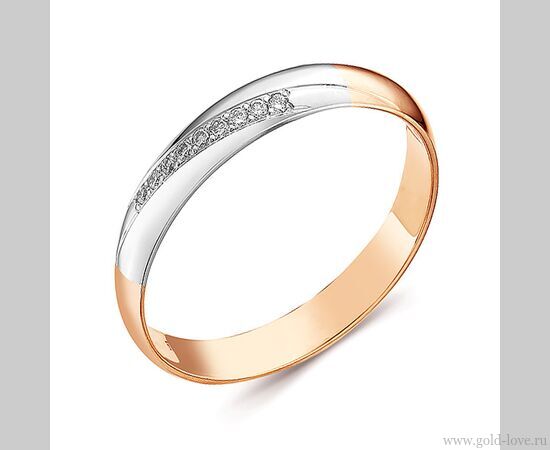 Обручальное кольцо с 9 Бриллиантами / Ø–1,10 / 0,05 карат–Кр57 ;   Вес : 2,00 гр.; красное золото 585°; арт.: 1-329