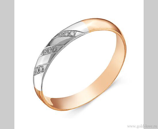 Обручальное кольцо с 9 Бриллиантами / Ø–1,10 / 0,05 карат–Кр57 ;  Вес : 2,00 гр.; красное золото 585°; арт.: 1-339